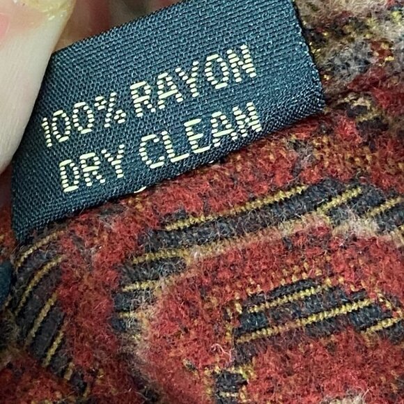 Vintage Rust Brown Floral Shacket Embroidered Sweater Jacket Reversible Coat S - Picture 6 of 9